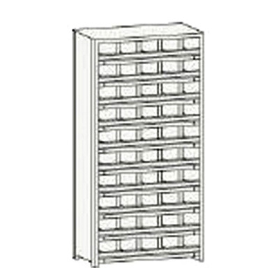 トラスコ TRUSCO KC－M型区分棚前当り付 875×250×H1800 5列10段 KC-5100M 504-1686 (商品コード：169761)