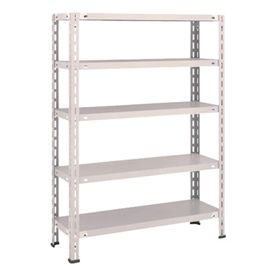 トラスコ TRUSCO スチールラック 軽量棚 中棚ボルトレス型 875×300×1200 5段 ネオグレー L43V-15 503-5210 (商品コード：169783)