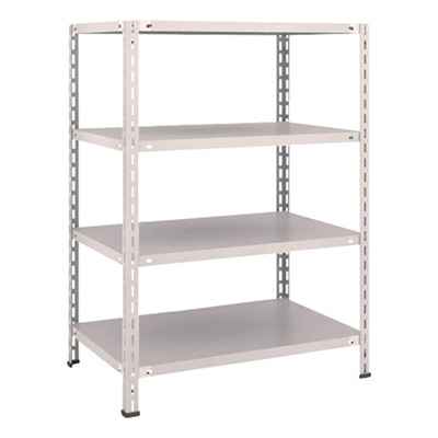 トラスコ TRUSCO スチールラック 軽量棚 中棚ボルトレス型 875×600×1200 4段 ネオグレー L43W-14 503-5279 (商品コード：169785)