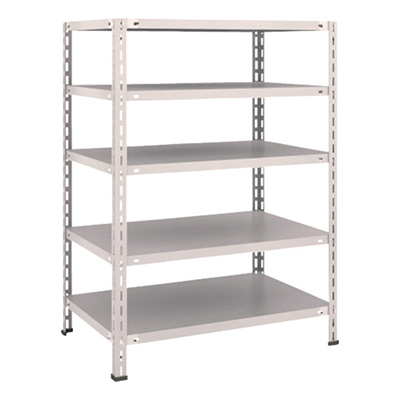 トラスコ TRUSCO スチールラック 軽量棚 中棚ボルトレス型 875×600×1200 5段 ネオグレー L43W-15 503-5295 (商品コード：169786)