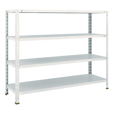 トラスコ TRUSCO スチールラック 軽量棚 中棚ボルトレス型1500×450×1200 4段 ネオグレー L45X-14 503-5414 (商品コード：169806)