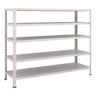 トラスコ TRUSCO スチールラック 軽量棚 中棚ボルトレス型1500×450×1200 5段 ネオグレー L45X-15 503-5431 (商品コード：169807)