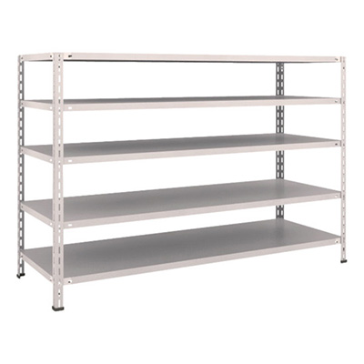 トラスコ TRUSCO スチールラック 軽量棚 中棚ボルトレス型1800×600×1200 5段 ネオグレー L46W-15 503-5481 (商品コード：169813)