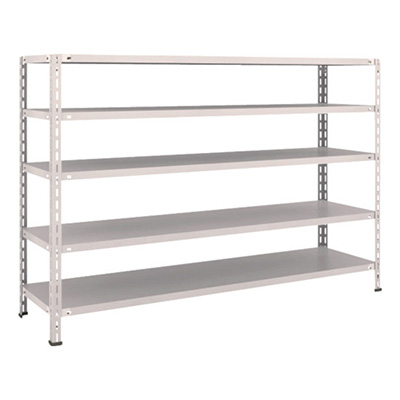 トラスコ TRUSCO スチールラック 軽量棚 中棚ボルトレス型1800×450×1200 5段 ネオグレー L46X-15 503-5449 (商品コード：169816)