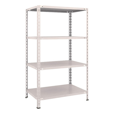 トラスコ TRUSCO スチールラック 軽量棚 中棚ボルトレス型 875×600×1500 4段 ネオグレー L53W-14 503-8227 (商品コード：169822)