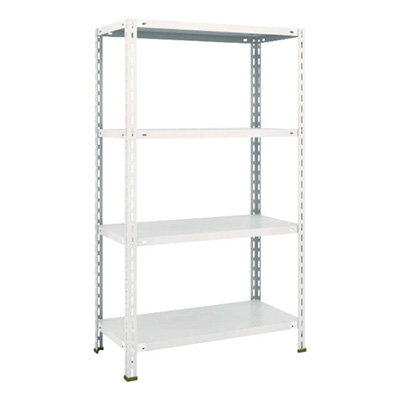 トラスコ TRUSCO スチールラック 軽量棚 中棚ボルトレス型 875×450×1500 4段 ネオグレー L53X-14 503-8201 (商品コード：169824)