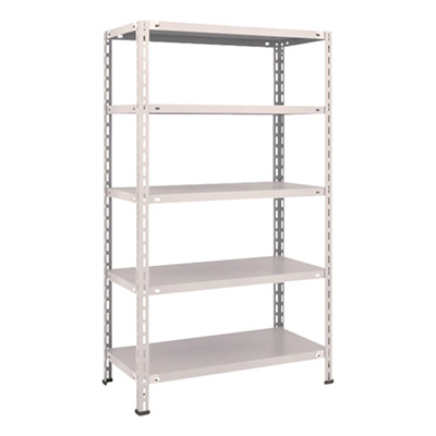 トラスコ TRUSCO スチールラック 軽量棚 中棚ボルトレス型 875×450×1500 5段 ネオグレー L53X-15 503-8219 (商品コード：169825)