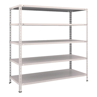 トラスコ TRUSCO スチールラック 軽量棚 中棚ボルトレス型1500×600×1500 5段 ネオグレー L55W-15 503-8294 (商品コード：169835)