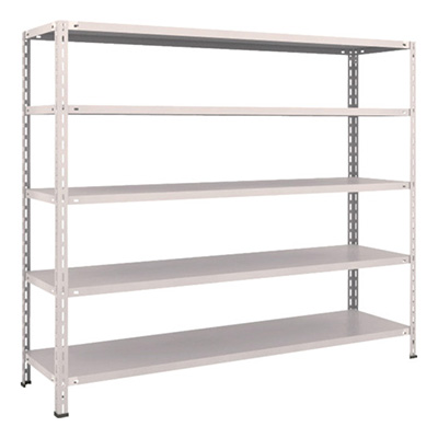 トラスコ TRUSCO スチールラック 軽量棚 中棚ボルトレス型1800×450×1500 5段 ネオグレー L56X-15 502-5478 (商品コード：169843)