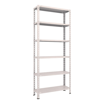 トラスコ TRUSCO スチールラック 軽量棚 中棚ボルトレス型 875×300×2100 6段 ネオグレー L73V-16 503-8430 (商品コード：169876)