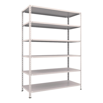 トラスコ TRUSCO スチールラック 軽量棚 中棚ボルトレス型1500×600×2100 6段 ネオグレー L75W-16 503-8537 (商品コード：169897)