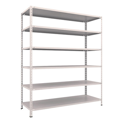 トラスコ TRUSCO スチールラック 軽量棚 中棚ボルトレス型1800×600×2100 6段 ネオグレー L76W-16 502-6211 (商品コード：169906)