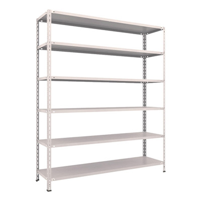 トラスコ TRUSCO スチールラック 軽量棚 中棚ボルトレス型1800×450×2100 6段 ネオグレー L76X-16 502-6199 (商品コード：169909)