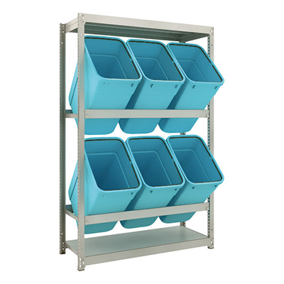 トラスコ TRUSCO ゴミ箱ラック M1.5型 H1800×W1160×D445 2段 RBK－70 6個付 M1.5-6442D2 194-8551 (商品コード：170084)