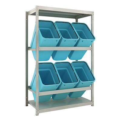 トラスコ TRUSCO ゴミ箱ラック M1.5型 H1800×W1160×D595 2段 RBK－70 6個付 M1.5-6462D2 194-8553 (商品コード：170097)