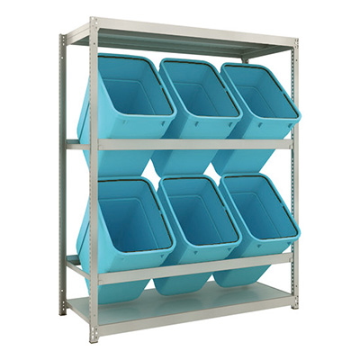 トラスコ TRUSCO ゴミ箱ラック M1.5型 H1800×W1460×D595 2段 RBK－90 6個付 M1.5-6562D2 194-8557 (商品コード：170140)