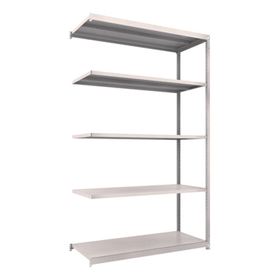 トラスコ TRUSCO スチールラック M1.5型軽中量棚 1460×595×2400 5段連結 ネオグレー M1.5-8565B 450-0342 (商品コード：170287)