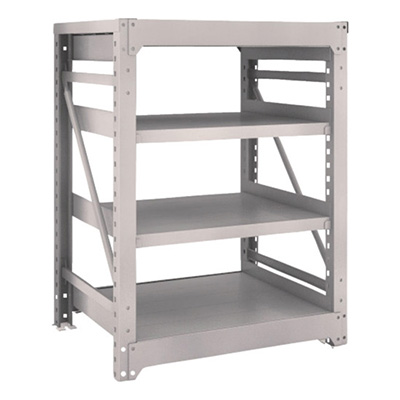 トラスコ TRUSCO スチールラック M10型重量棚 900×760×H1200 4段 単体 ネオグレー M10-4374 506-2616 (商品コード：170357)