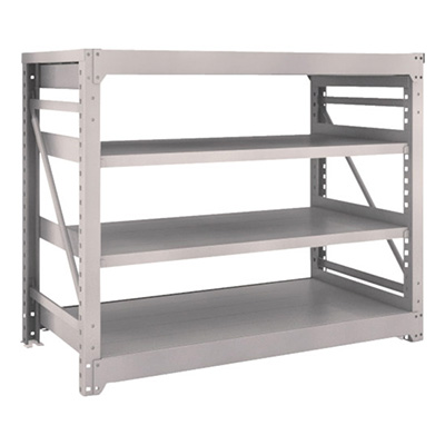 トラスコ TRUSCO スチールラック M10型重量棚 1500×760×H1200 4段 単体 ネオグレー M10-4574 506-2675 (商品コード：170369)