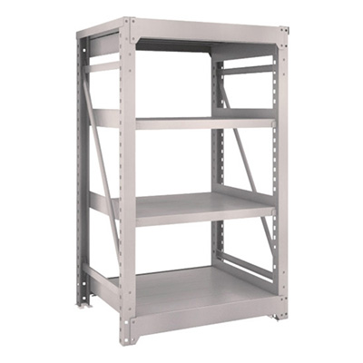 トラスコ TRUSCO スチールラック M10型重量棚 900×760×H1500 4段 単体 ネオグレー M10-5374 503-9665 (商品コード：170381)