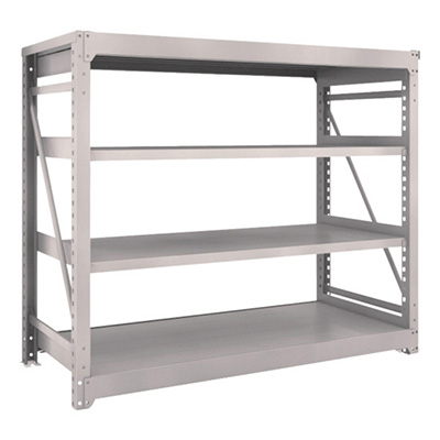トラスコ TRUSCO スチールラック M10型重量棚 1800×760×H1500 4段 単体 ネオグレー M10-5674 503-9797 (商品コード：170399)