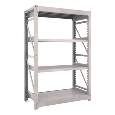 トラスコ TRUSCO スチールラック M10型重量棚 1200×620×H1800 4段 単体 ネオグレー M10-6464 506-2381 (商品コード：170409)