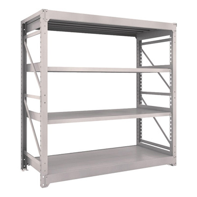 トラスコ TRUSCO スチールラック M10型重量棚 1800×760×H1800 4段 単体 ネオグレー M10-6674 506-1181 (商品コード：170423)