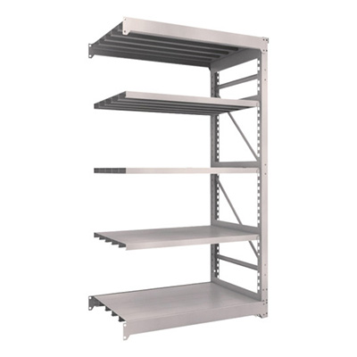 トラスコ TRUSCO スチールラック M10型重量棚 1200×760×H2100 5段 連結 ネオグレー M10-7475B 508-1904 (商品コード：170438)