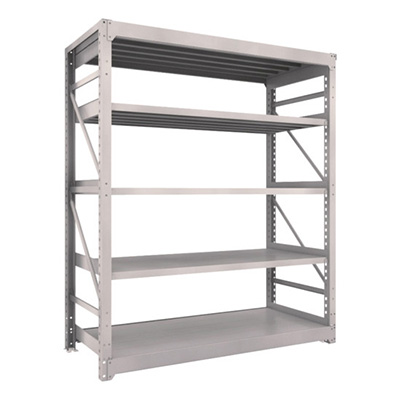 トラスコ TRUSCO スチールラック M10型重量棚 1800×760×H2100 5段 単体 ネオグレー M10-7675 506-1423 (商品コード：170449)