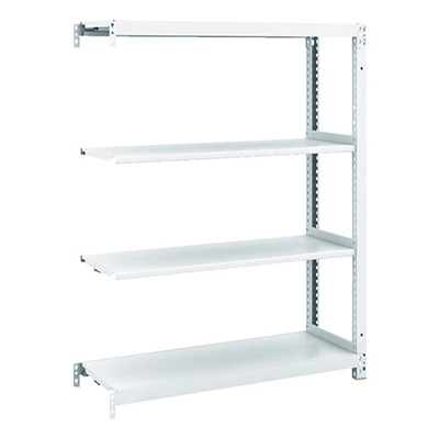 トラスコ TRUSCO スチールラック M1型抗菌塗装ボルトレス軽量棚900×320×H1200 4段 連結 M1-4334B 856-7275 (商品コード：170468)