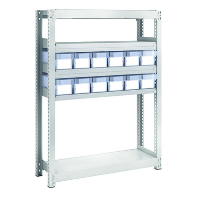 トラスコ TRUSCO スチールラック M2型軽中量棚 H1200 樹脂透明引出付 小×12 M2-4335-C12 856-3177 (商品コード：170518)