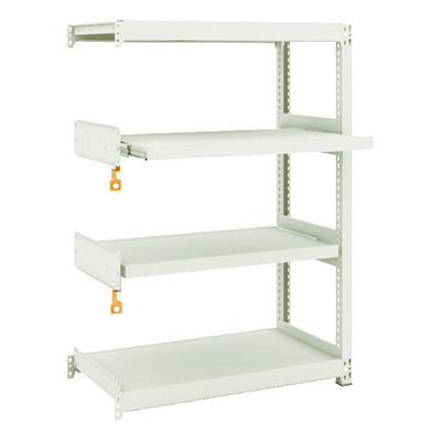 トラスコ TRUSCO スチールラック M2型軽中量棚 860×450×H1200 4段うちスライド2段 連結 M2-4342M2B 149-7765 (商品コード：170524)