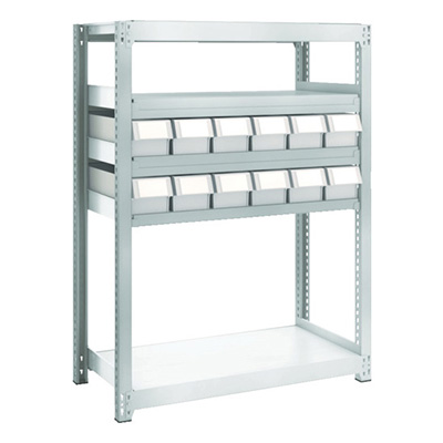 トラスコ TRUSCO スチールラック M2型軽中量棚 H1200 樹脂NG引出付 小×12 M2-4345-E12 856-3201 (商品コード：170531)