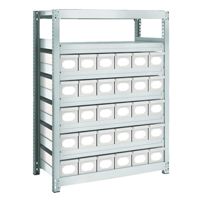 トラスコ TRUSCO スチールラック M2型軽中量棚 H1200 スチール引出付 小×30 M2-4347-A30 856-3218 (商品コード：170532)