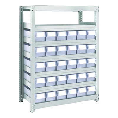 トラスコ TRUSCO スチールラック M2型軽中量棚 H1200 樹脂透明引出付 小×30 M2-4347-C30 856-3186 (商品コード：170533)