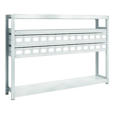 トラスコ TRUSCO スチールラック M2型軽中量棚 H1200 スチール引出付 小×26 M2-4635-A26 856-3211 (商品コード：170577)