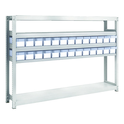 トラスコ TRUSCO スチールラック M2型軽中量棚 H1200 樹脂透明引出付 小×26 M2-4635-C26 856-3179 (商品コード：170578)