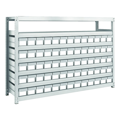 トラスコ TRUSCO スチールラック M2型軽中量棚 H1200 樹脂NG引出付 小×65 M2-4647-E65 856-3204 (商品コード：170594)