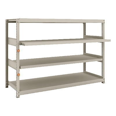 トラスコ TRUSCO スチールラック M2型軽中量棚 1760×600×H1200 4段うちスライド2段 単体 M2-4662M2 149-7778 (商品コード：170595)