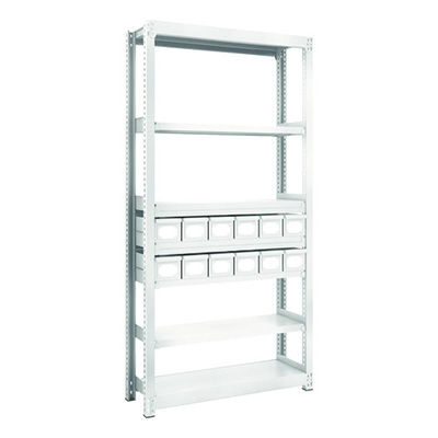 トラスコ TRUSCO スチールラック M2型軽中量棚 H1800 スチール引出付 小×12 M2-6337-A12 856-3213 (商品コード：170659)