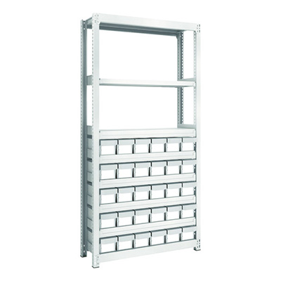 トラスコ TRUSCO スチールラック M2型軽中量棚 H1800 樹脂NG引出付 小×30 M2-6338-E30 856-3198 (商品コード：170664)