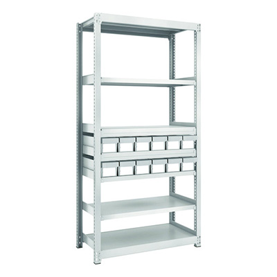 トラスコ TRUSCO スチールラック M2型軽中量棚 H1800 樹脂NG引出付 小×12 M2-6347-E12 856-3205 (商品コード：170681)