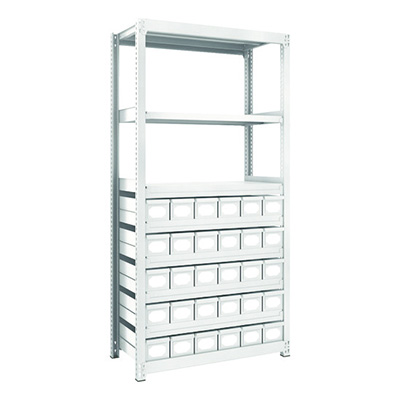 トラスコ TRUSCO スチールラック M2型軽中量棚 H1800 スチール引出付 小×30 M2-6348-A30 856-3222 (商品コード：170682)