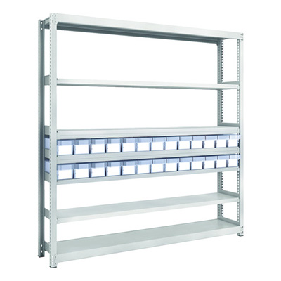 トラスコ TRUSCO スチールラック M2型軽中量棚 H1800 樹脂透明引出付 小×26 M2-6637-C26 856-3183 (商品コード：170818)