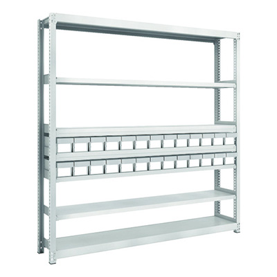 トラスコ TRUSCO スチールラック M2型軽中量棚 H1800 樹脂NG引出付 小×26 M2-6637-E26 856-3199 (商品コード：170819)