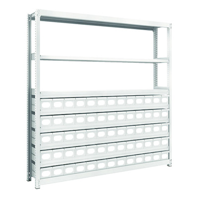 トラスコ TRUSCO スチールラック M2型軽中量棚 H1800 スチール引出付 小×65 M2-6638-A65 856-3216 (商品コード：170820)