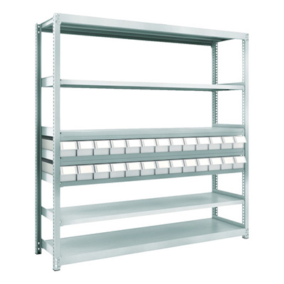 トラスコ TRUSCO スチールラック M2型軽中量棚 H1800 樹脂NG引出付 小×26 M2-6647-E26 856-3207 (商品コード：170837)