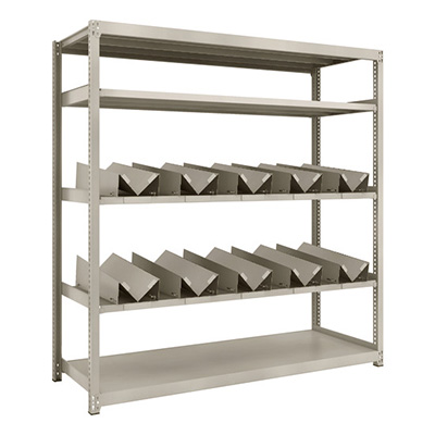 トラスコ TRUSCO スチールラック M2型軽中量棚 1760×600×H1800 缶受×10付 M2-6665-KU10 183-3776 (商品コード：170855)