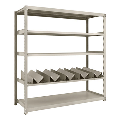 トラスコ TRUSCO スチールラック M2型軽中量棚 1760×600×H1800 缶受×5付 M2-6665-KU5 183-3778 (商品コード：170856)