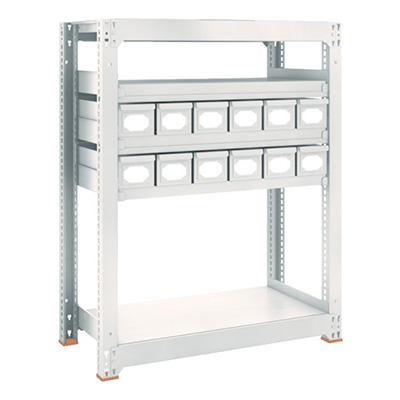 トラスコ TRUSCO スチールラック M3型中量棚 H1200 スチール引出付 小×12 M3-4355-A12 856-3291 (商品コード：171088)